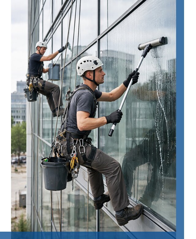 Мойка витражей альпинистами в Гатчине от 719 р. под ключ|ВЫСОТНИК-Гтч