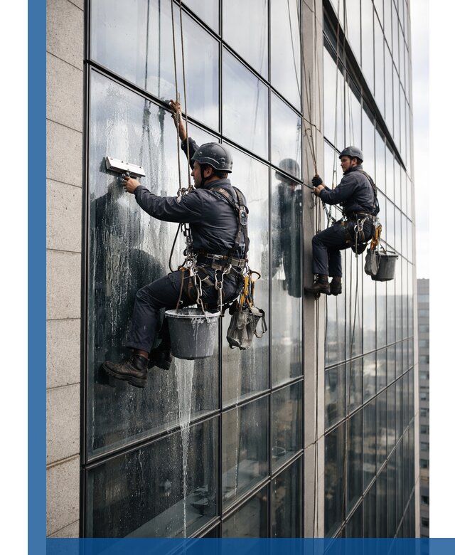 Профессиональная мойка стеклянных фасадов зданий в Гатчине