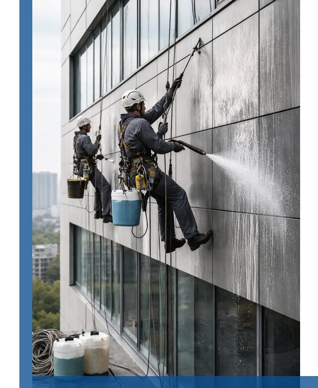 Профессиональная мойка вентилируемых фасадов в Гатчине