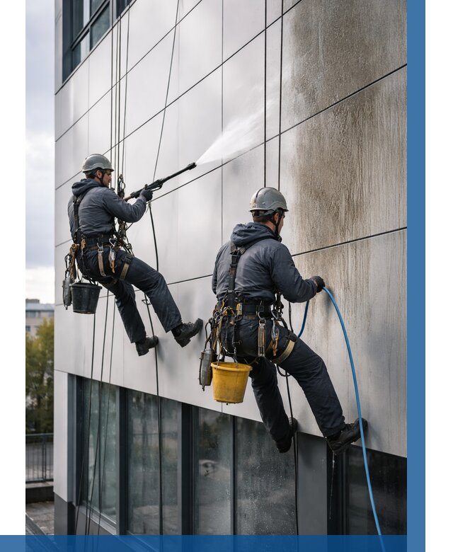 Мойка фасада из композита в Гатчине по цене от 308 р. | ВЫСОТНИК-Гтч