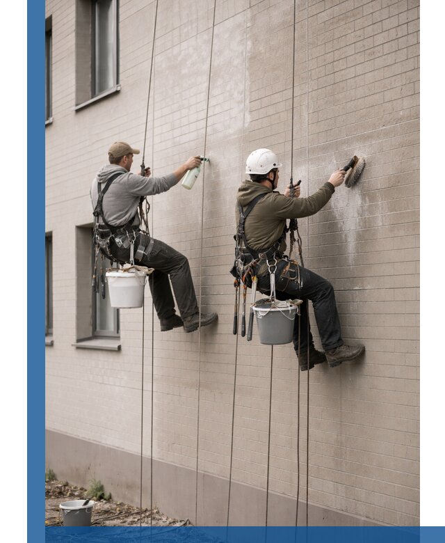 Удаление высолов с фасада зданий в Гатчине без повреждений и следов