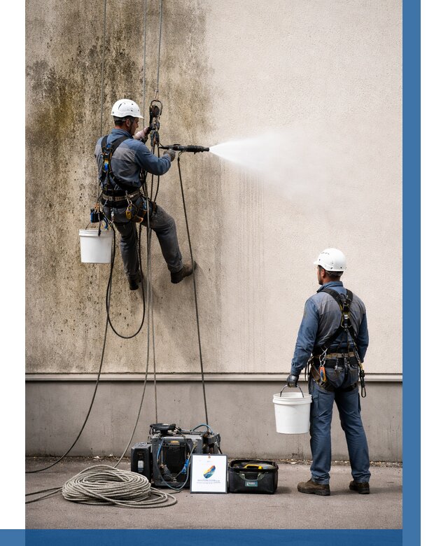 Очистка фасада от плесени в Гатчине от 308 р. | ВЫСОТНИК-Гтч