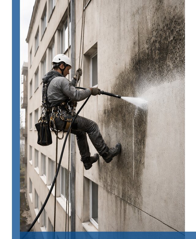 Профессиональная очистка фасадов от плесени в Гатчине