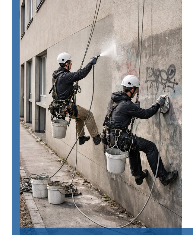 Антиграффити покрытие фасада с защитой от надписей в Гатчине