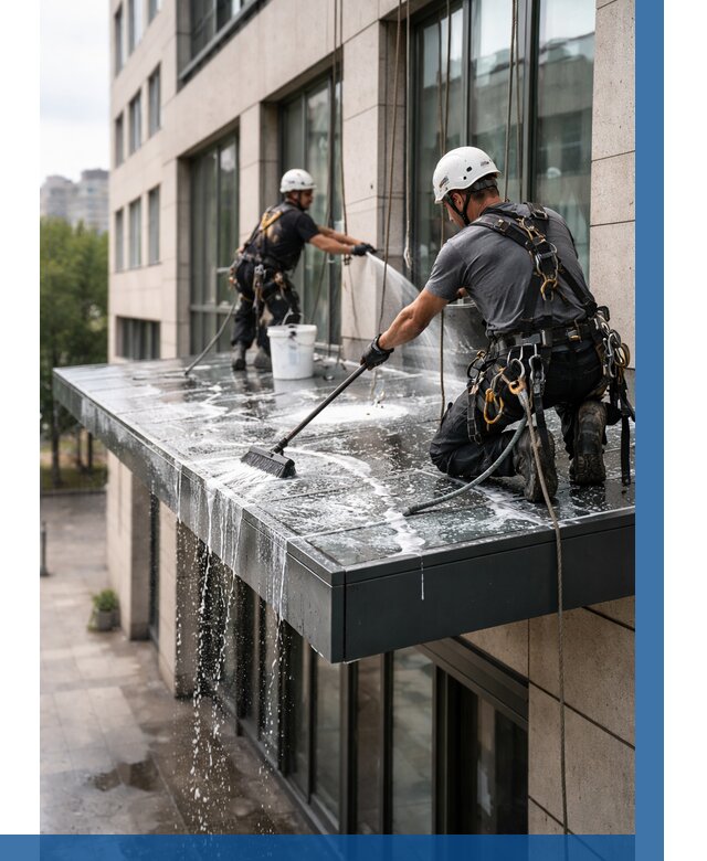 Мойка козырьков и навесов в Гатчине от 3597 р. | ВЫСОТНИК-Гтч