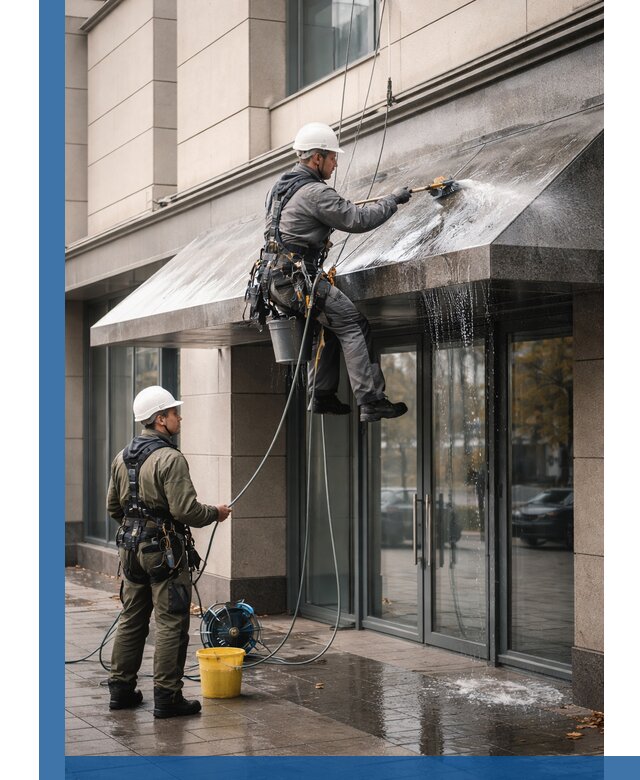 Профессиональная мойка козырьков и навесов в Гатчине