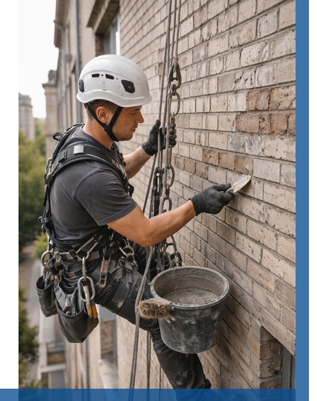 Ремонт кирпичной кладки фасада в Гатчине от 1850 р. | ВЫСОТНИК-Гтч