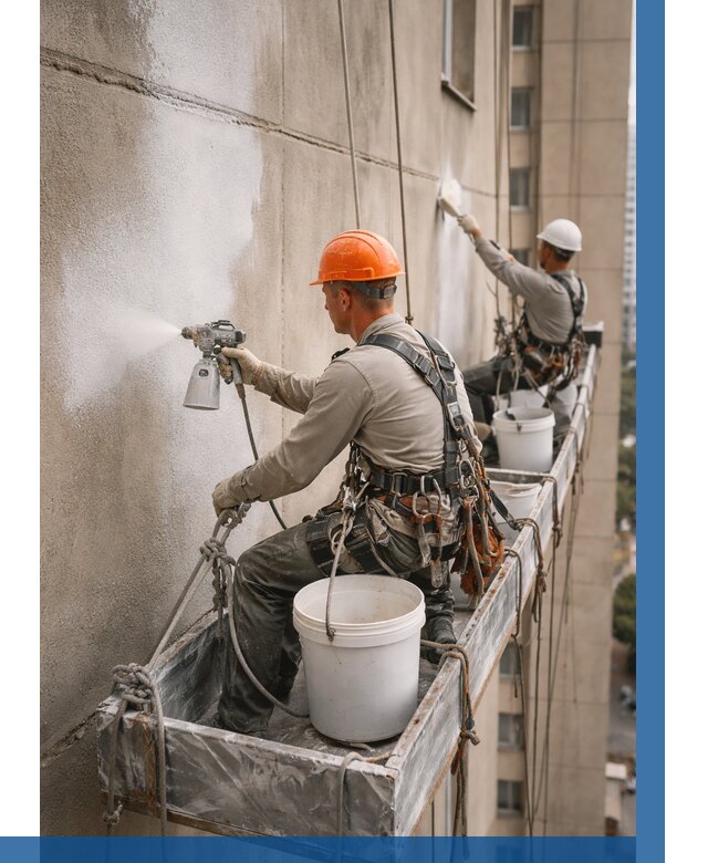 Грунтовка фасада на высоте в Гатчине от 123 р. | ВЫСОТНИК-Гтч