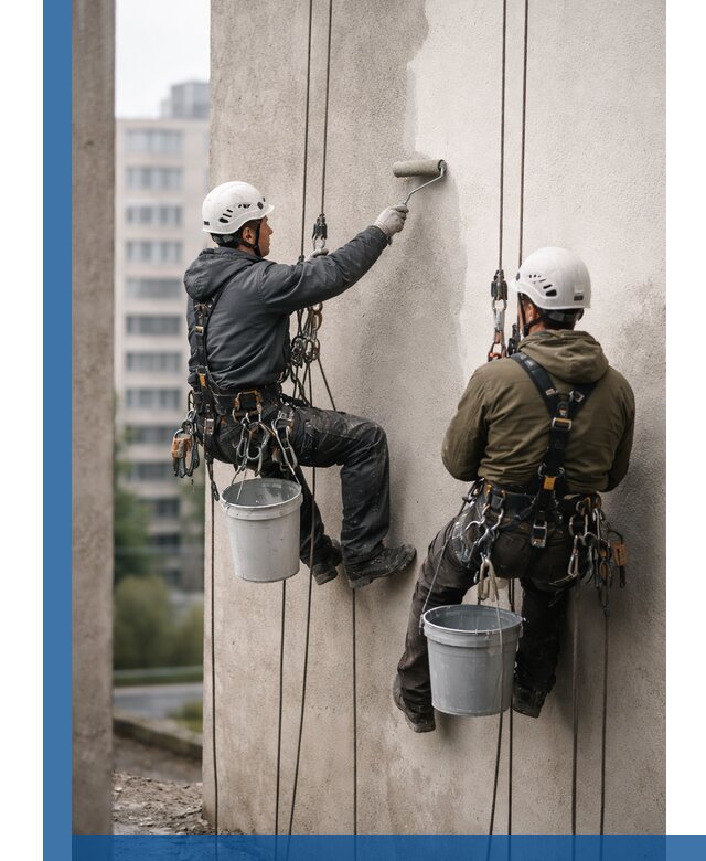 Покраска фасадов высотными альпинистами в Гатчине с гарантией