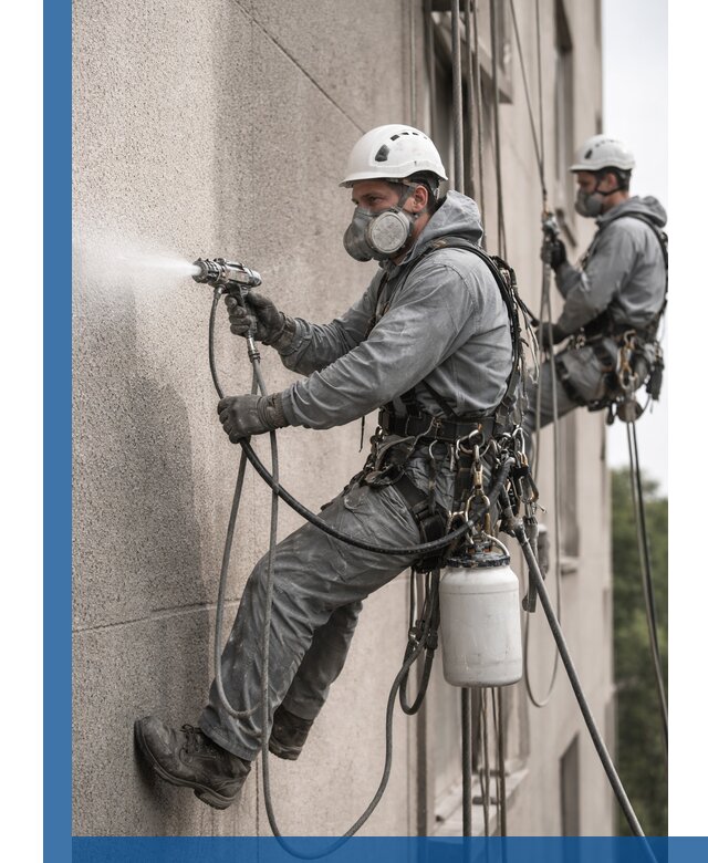 Безвоздушная покраска фасадов зданий в Гатчине профессионально