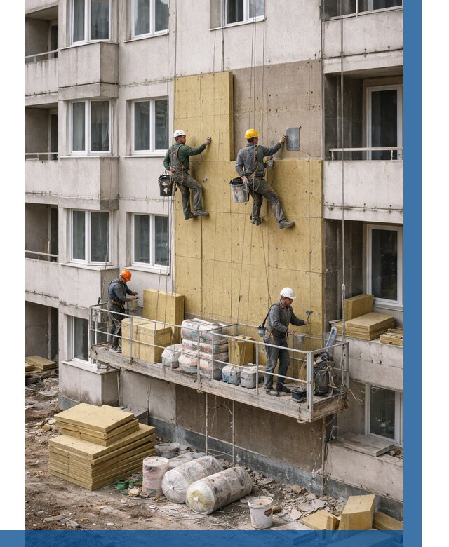 Утепление фасада минватой в Гатчине от 1541 р. | ВЫСОТНИК-Гтч