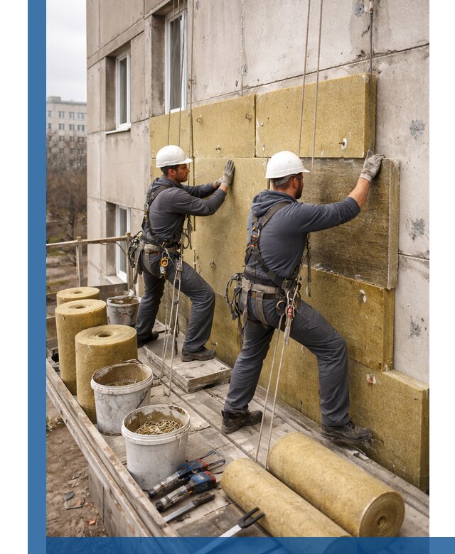 Утепление фасада минватой в Гатчине под ключ с гарантией