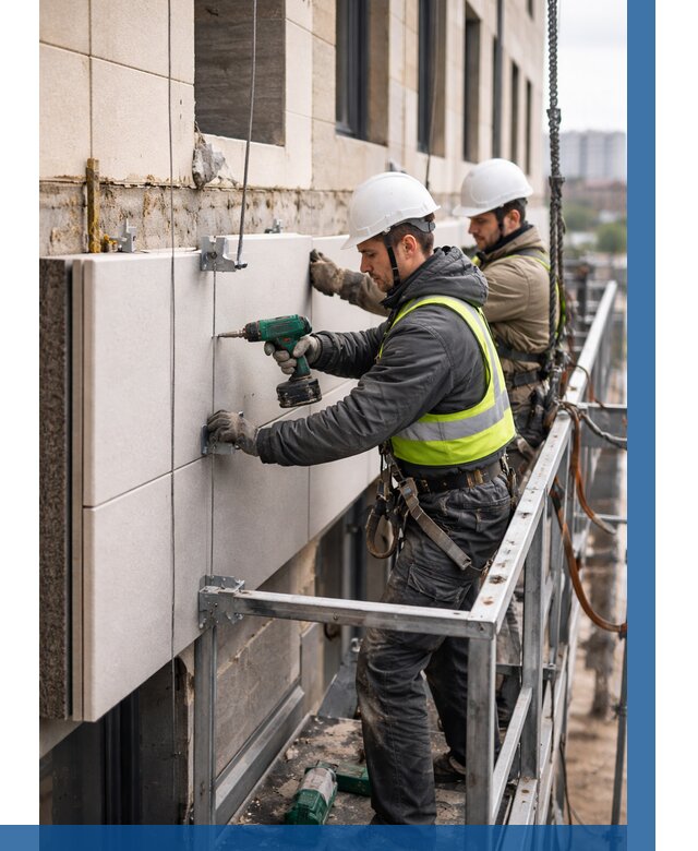 Монтаж фасадных термопанелей в Гатчине от 1541 р. | ВЫСОТНИК-Гтч