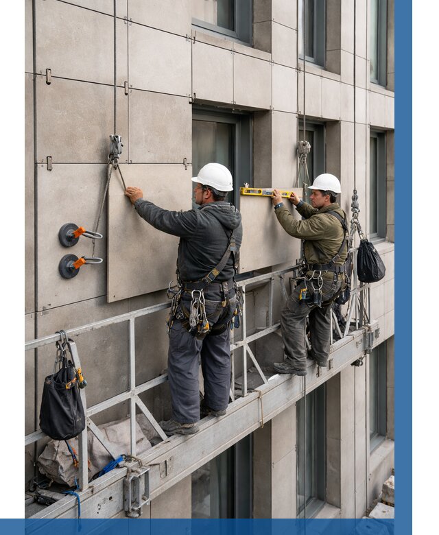 Монтаж керамогранита на фасад в Гатчине от 2569 р. | ВЫСОТНИК-Гтч