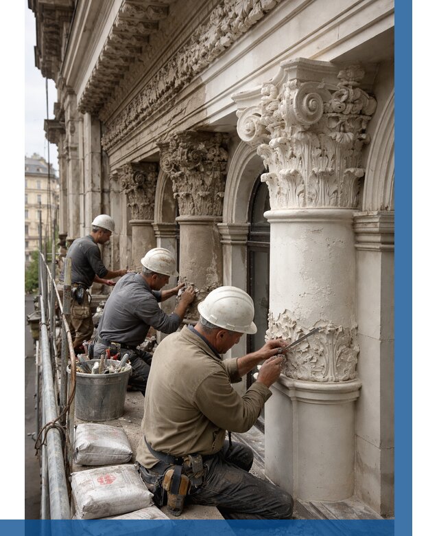 Реставрация фасадной лепнины в Гатчине от 2569 р. | ВЫСОТНИК-Гтч