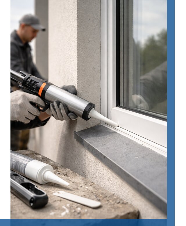 Герметизация монтажных швов окон в Гатчине от 668 р. | ВЫСОТНИК-Гтч