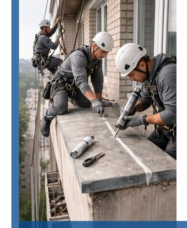 Герметизация балконного козырька в Гатчине профессионально