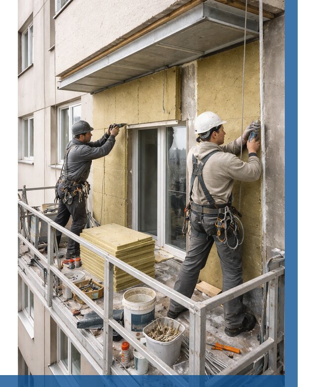 Утепление балкона снаружи в Гатчине от 1644 р. под ключ ВЫСОТНИК-Гтч