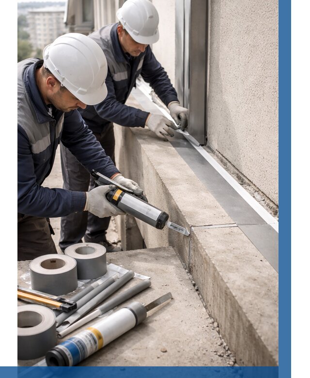 Герметизация примыкания балкона в Гатчине от 4624 р. | ВЫСОТНИК-Гтч