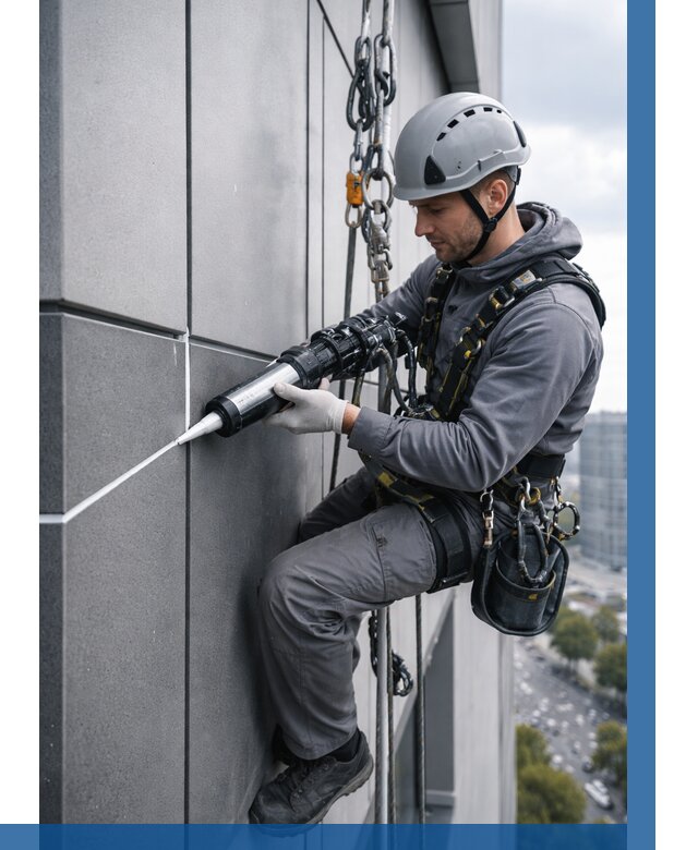 Герметизация стыков фасадных панелей в Гатчине от 6679 р.| ВЫСОТНИК-Гтч