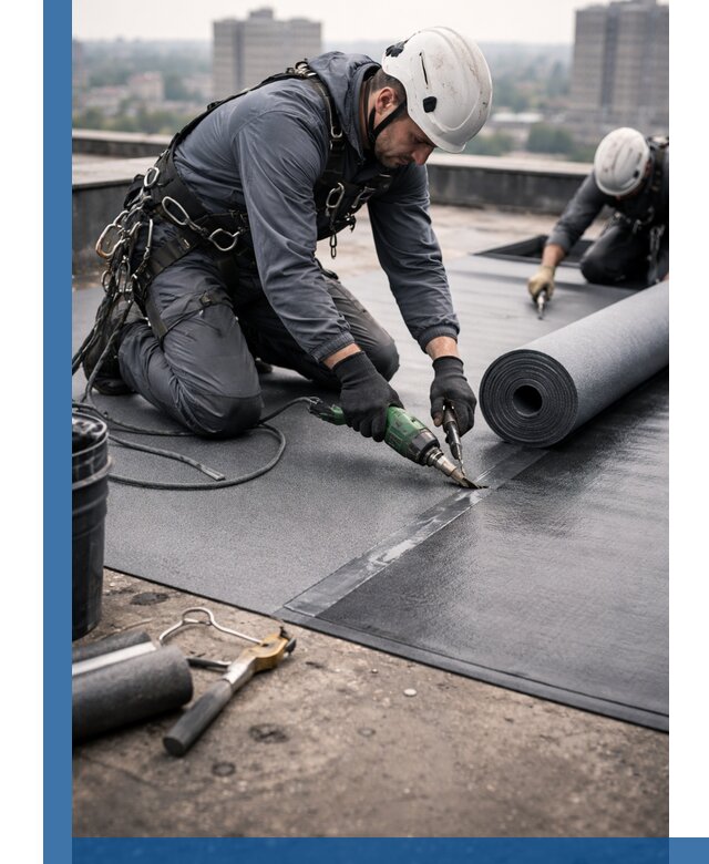 Ремонт мягкой кровли в Гатчине с выездом промальпинистов