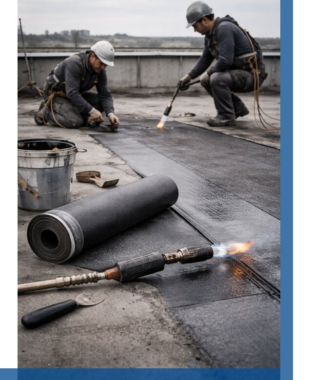 Ремонт рулонной кровли в Гатчине от 668 р. | ВЫСОТНИК-Гтч