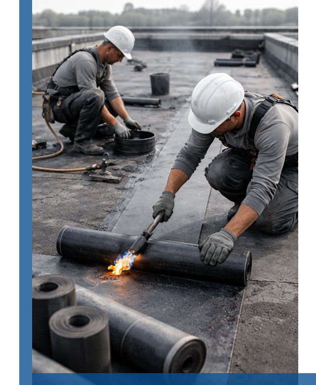 Ремонт рулонной кровли в Гатчине герметизация и восстановление