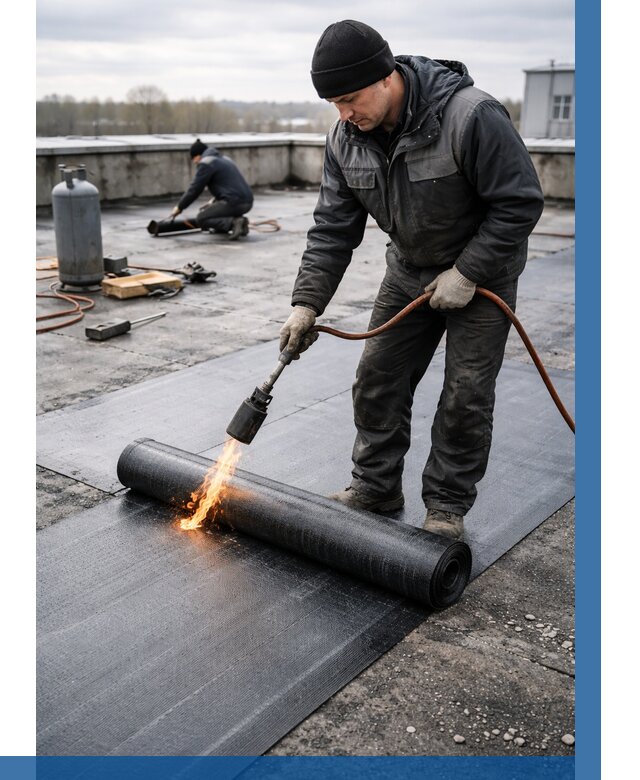 Ремонт наплавляемой кровли в Гатчине от 719 р. | ВЫСОТНИК-Гтч