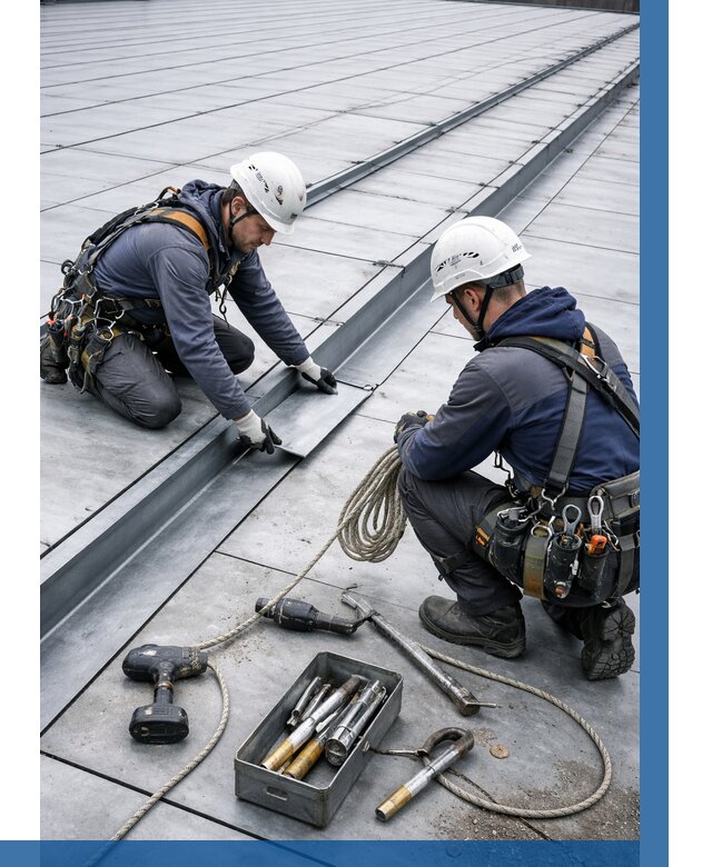 Ремонт фальцевой кровли в Гатчине от 719 р. | ВЫСОТНИК-Гтч