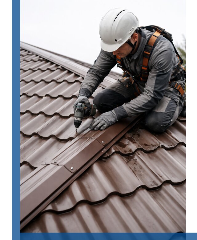 Ремонт металлочерепицы на крыше в Гатчине профессионально