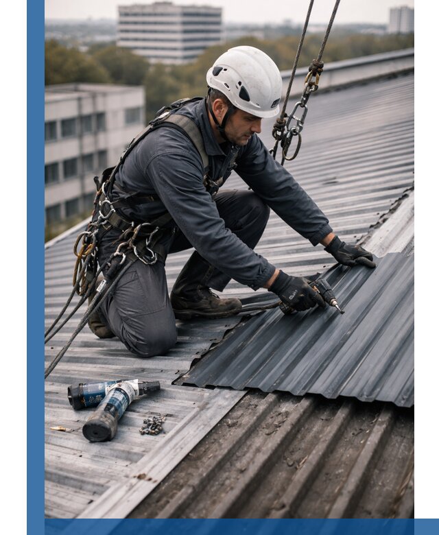 Ремонт профнастила на кровле в Гатчине, работы под ключ