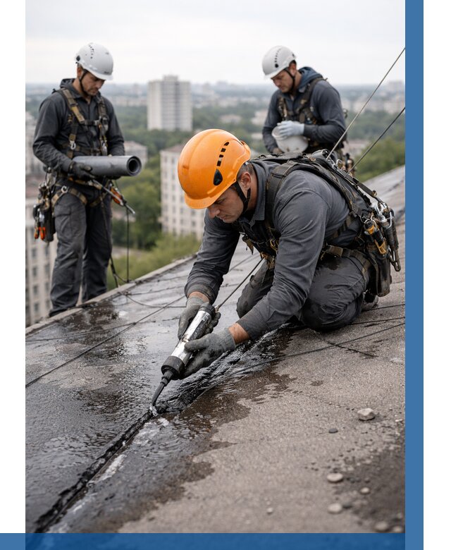 Устранение протечек кровли в Гатчине от 12331 р. | ВЫСОТНИК-Гтч