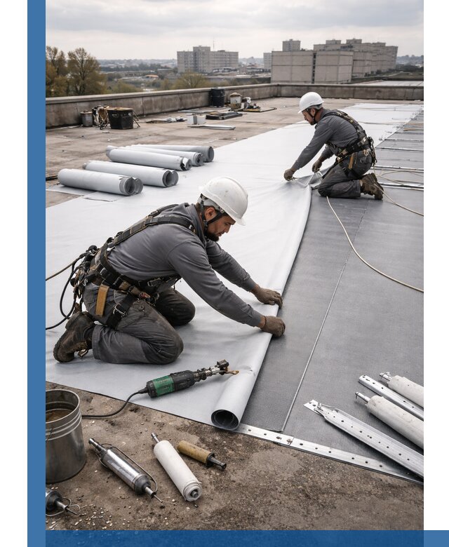 Монтаж мембранной кровли в Гатчине для промышленных зданий