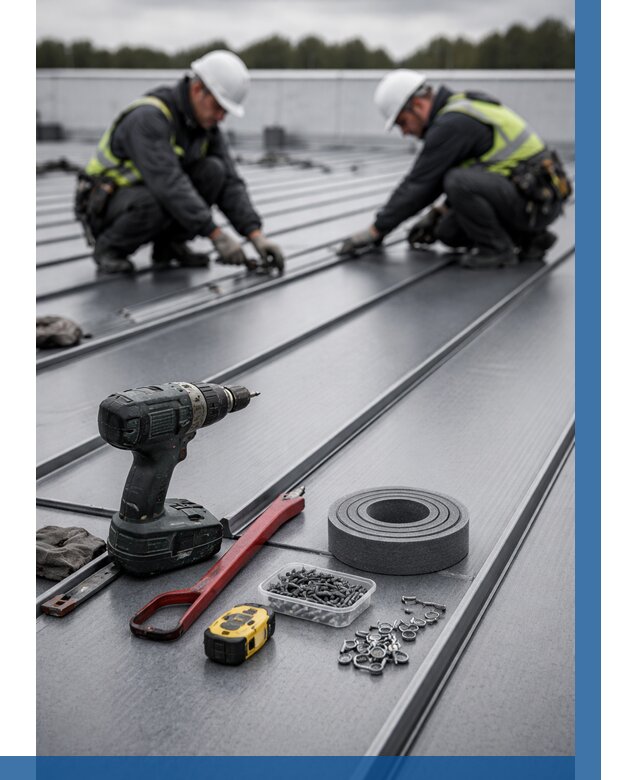 Монтаж фальцевой кровли в Гатчине от 1850 р. | ВЫСОТНИК-Гтч