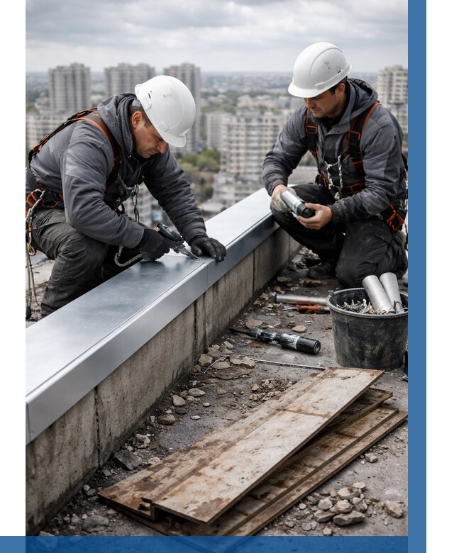 Замена парапетных крышек под ключ в Гатчине от 1233 р. | ВЫСОТНИК-Гтч