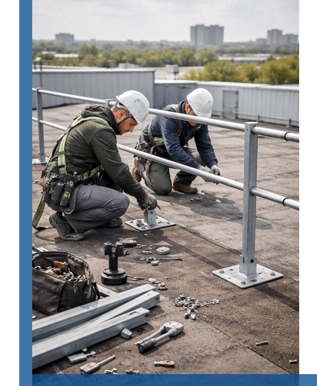 Монтаж кровельного ограждения в Гатчине под ключ с гарантией