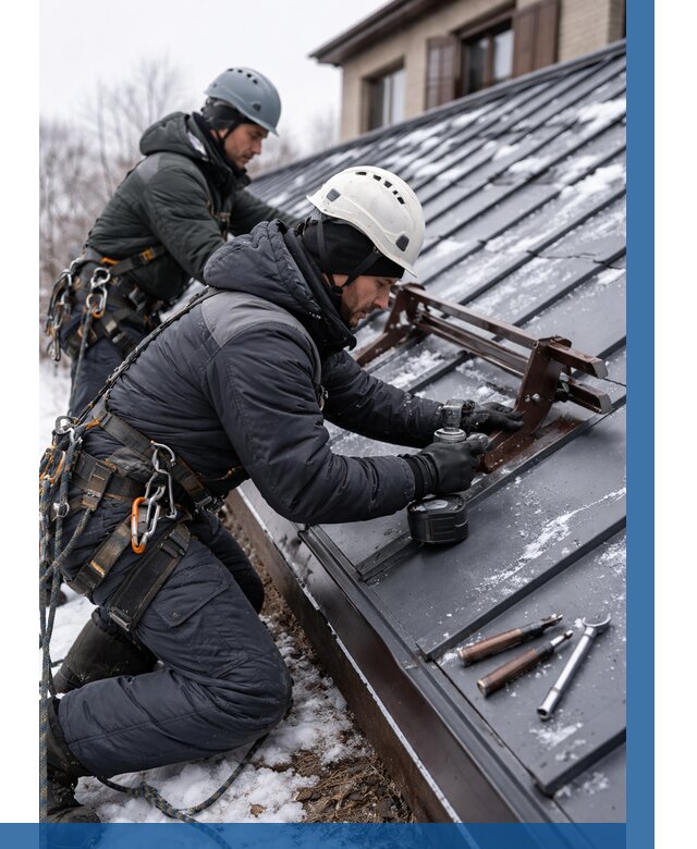 Монтаж снегозадержателей в Гатчине от 462 р. | ВЫСОТНИК-Гтч