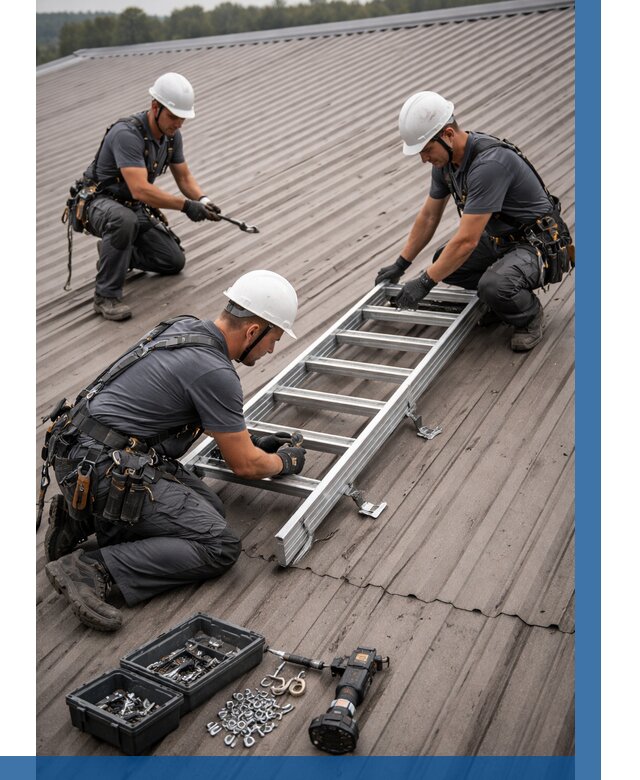 Монтаж кровельной лестницы в Гатчине от 4624 р. | ВЫСОТНИК-Гтч