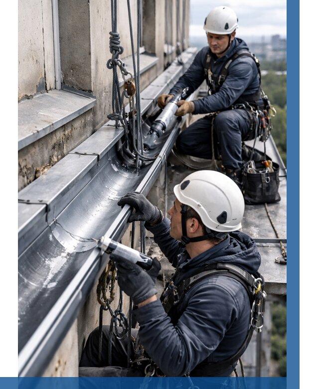 Ремонт водосточных желобов в Гатчине от 6679 р. | ВЫСОТНИК-Гтч