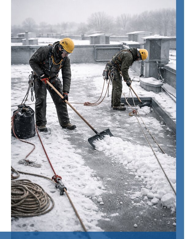 Очистка крыши от снега в Гатчине от 7707 р. | ВЫСОТНИК-Гтч