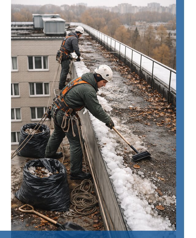 Очистка кровли по периметру в Гатчине от 565 р. | ВЫСОТНИК-Гтч