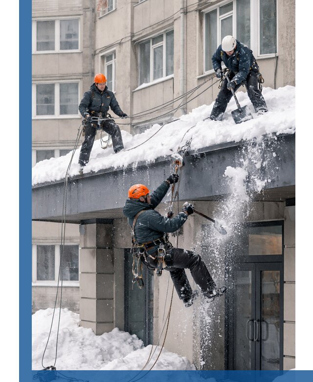 Безопасная очистка навесов от снега в Гатчине круглогодично