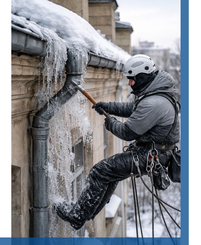 Очистка водостоков от льда в Гатчине от 3597 р. | ВЫСОТНИК-Гтч