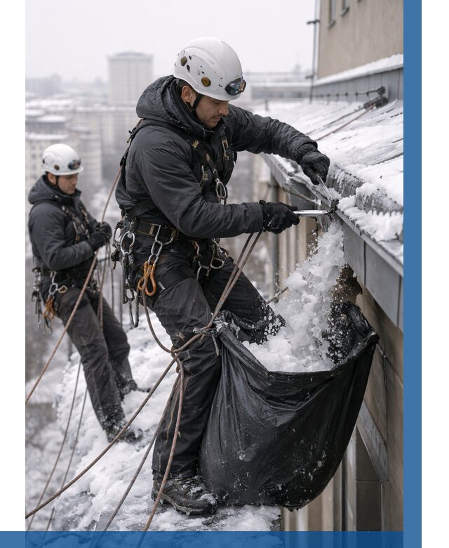 Аварийная очистка крыши в Гатчине под ключ от 308 р. | ВЫСОТНИК-Гтч