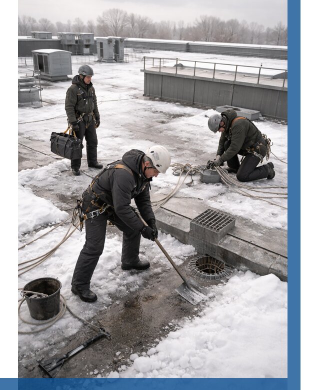 Абонентское обслуживание кровли зимой в Гатчине от 8221 р. | ВЫСОТНИК-Гтч