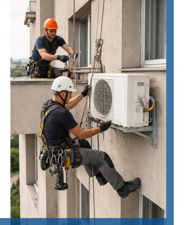 Монтаж внешнего блока кондиционера в Гатчине от 6679 р. | ВЫСОТНИК-Гтч