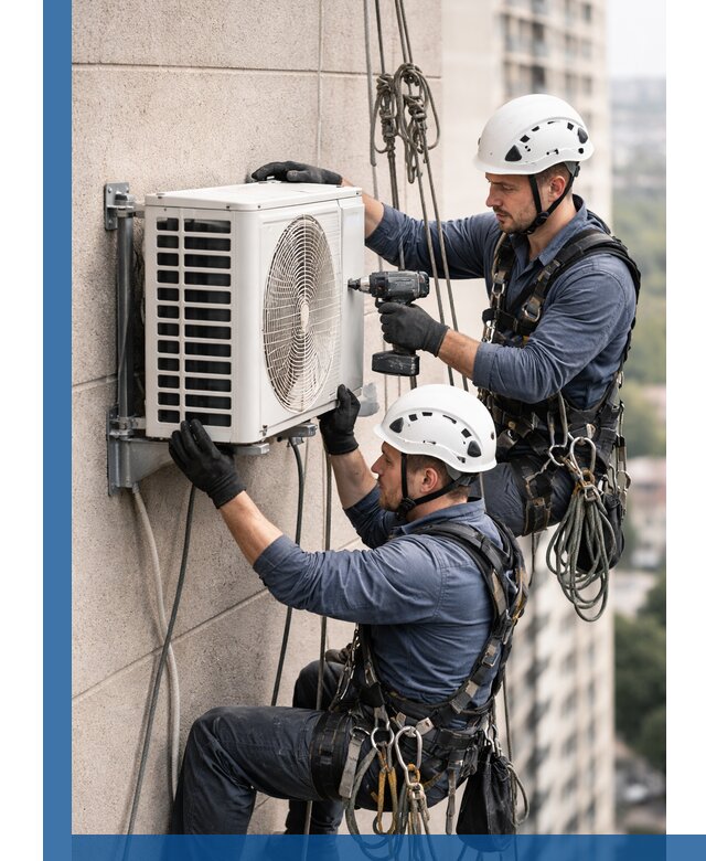 Монтаж внешнего блока кондиционера в Гатчине установка и крепление