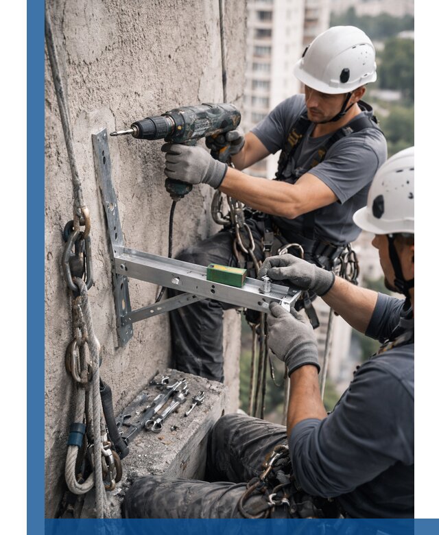 Установка кронштейнов кондиционера и крепежа в Гатчине