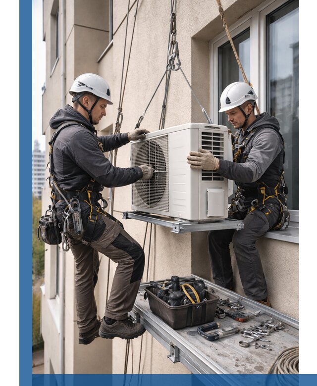 Перенос внешнего блока кондиционера в Гатчине с монтажом и крепежом