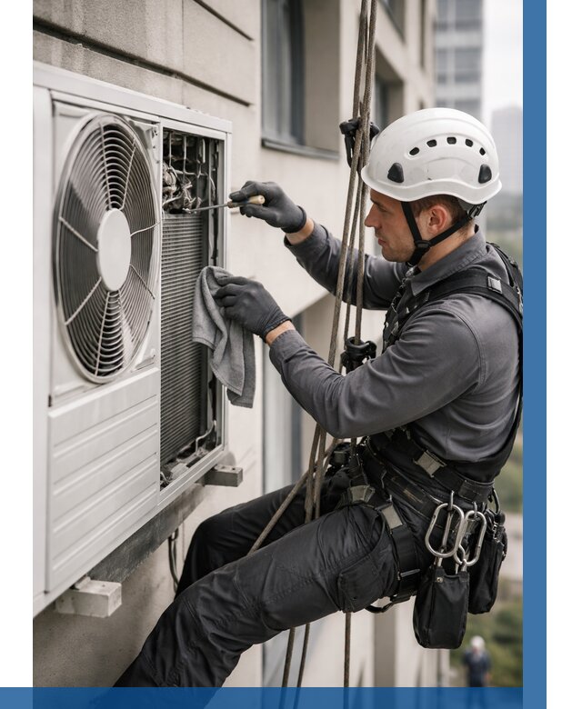 Обслуживание внешнего блока кондиционера в Гатчине от 2775 р.ВЫСОТНИК-Гтч